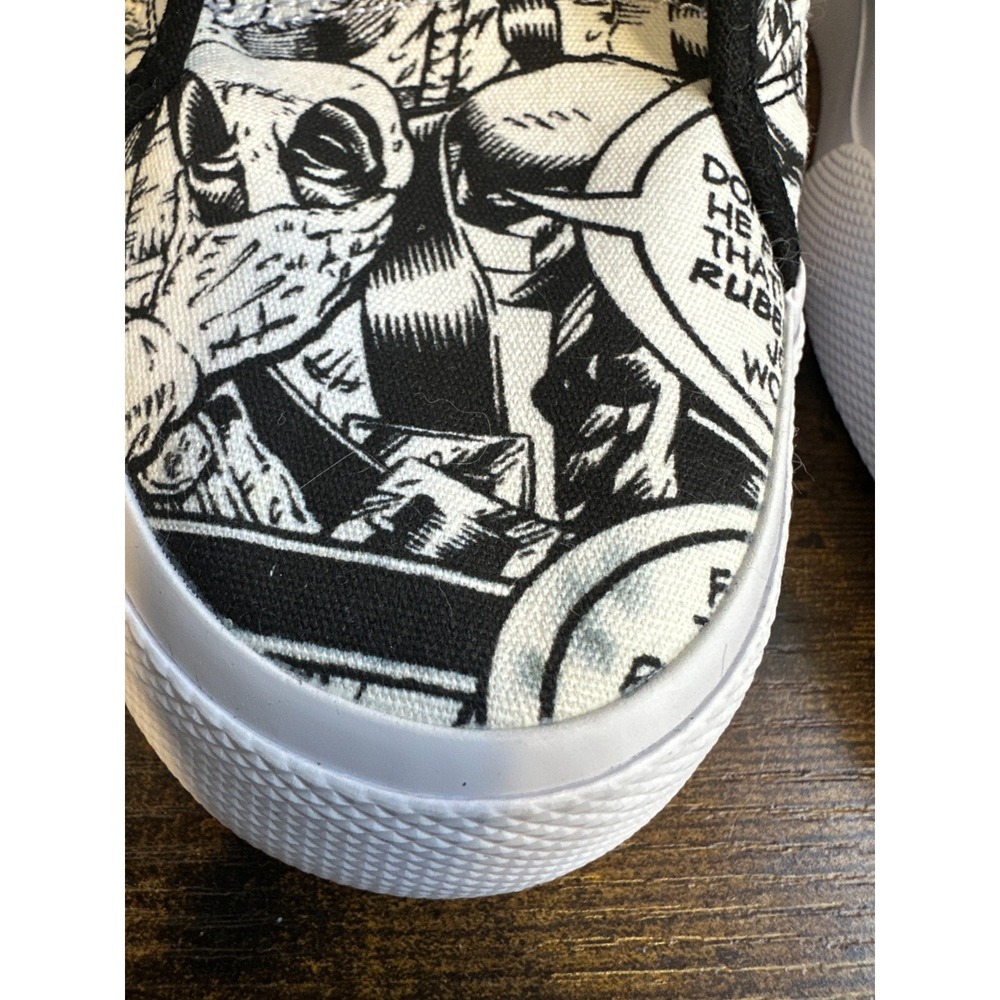 DC x Marvel Deadpool DP Manual Skate Shoe Black White Comic Men's 11.5 *No Laces - Picture 11 of 15